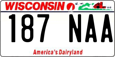 WI license plate 187NAA