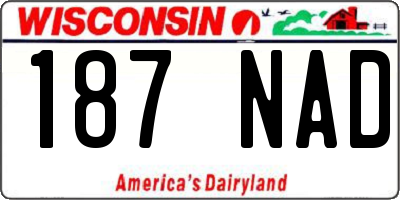 WI license plate 187NAD