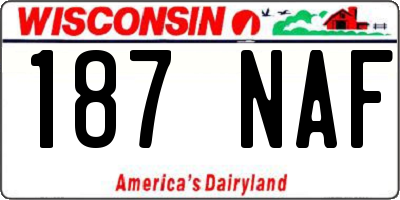 WI license plate 187NAF