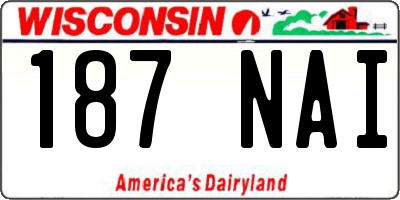 WI license plate 187NAI