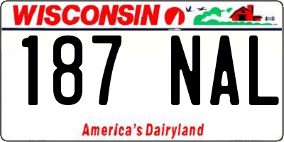 WI license plate 187NAL