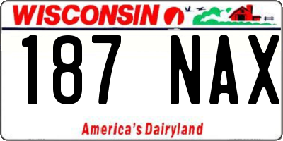 WI license plate 187NAX