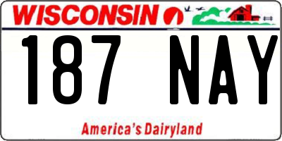 WI license plate 187NAY