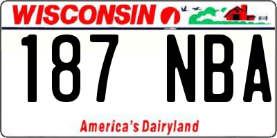 WI license plate 187NBA