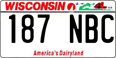 WI license plate 187NBC