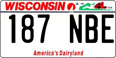 WI license plate 187NBE