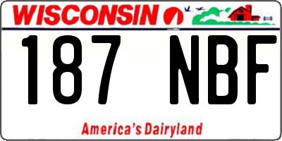 WI license plate 187NBF