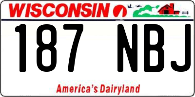 WI license plate 187NBJ