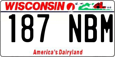 WI license plate 187NBM