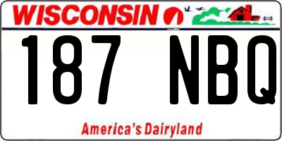 WI license plate 187NBQ