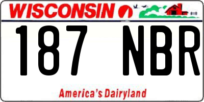 WI license plate 187NBR