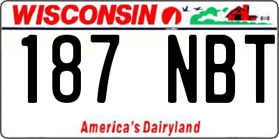 WI license plate 187NBT