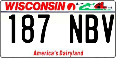 WI license plate 187NBV