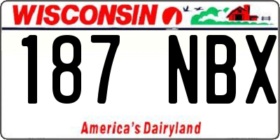WI license plate 187NBX