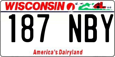 WI license plate 187NBY