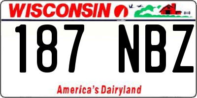 WI license plate 187NBZ