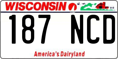 WI license plate 187NCD