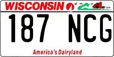 WI license plate 187NCG