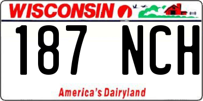 WI license plate 187NCH