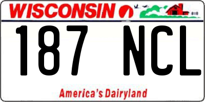 WI license plate 187NCL