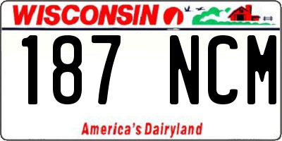 WI license plate 187NCM