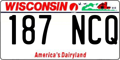 WI license plate 187NCQ