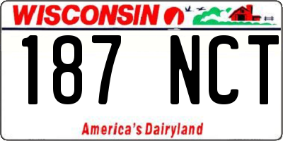 WI license plate 187NCT