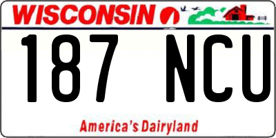 WI license plate 187NCU