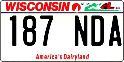WI license plate 187NDA