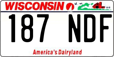 WI license plate 187NDF