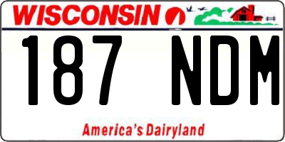WI license plate 187NDM