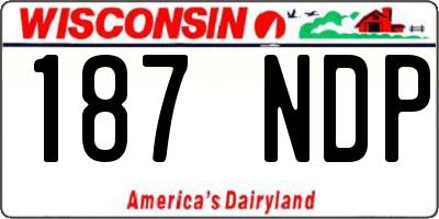 WI license plate 187NDP