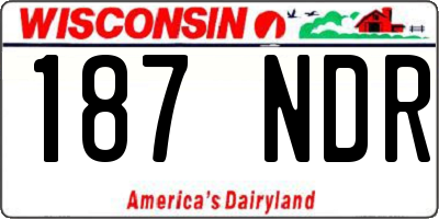 WI license plate 187NDR
