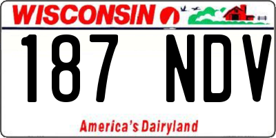 WI license plate 187NDV