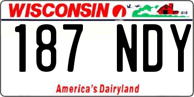 WI license plate 187NDY