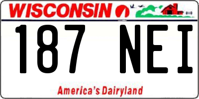 WI license plate 187NEI