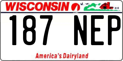 WI license plate 187NEP