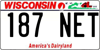 WI license plate 187NET