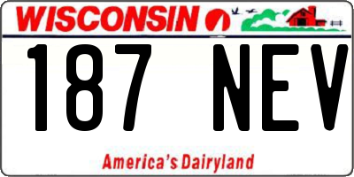 WI license plate 187NEV