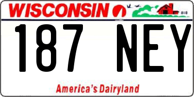 WI license plate 187NEY