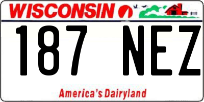 WI license plate 187NEZ