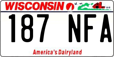 WI license plate 187NFA