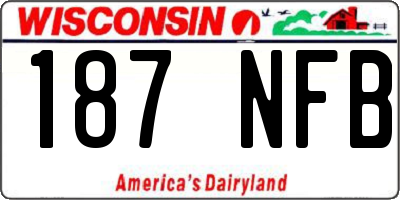 WI license plate 187NFB