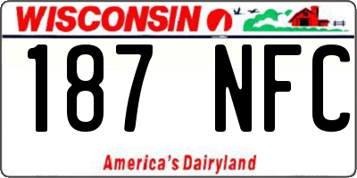 WI license plate 187NFC