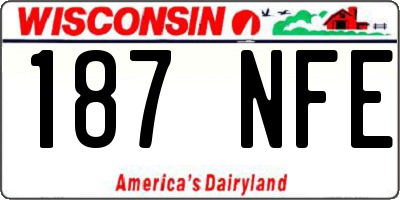 WI license plate 187NFE