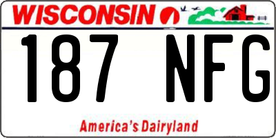 WI license plate 187NFG