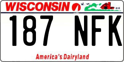 WI license plate 187NFK