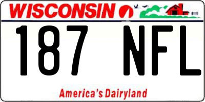 WI license plate 187NFL
