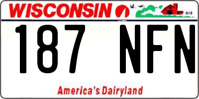 WI license plate 187NFN