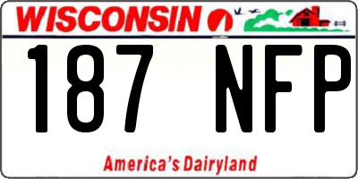 WI license plate 187NFP